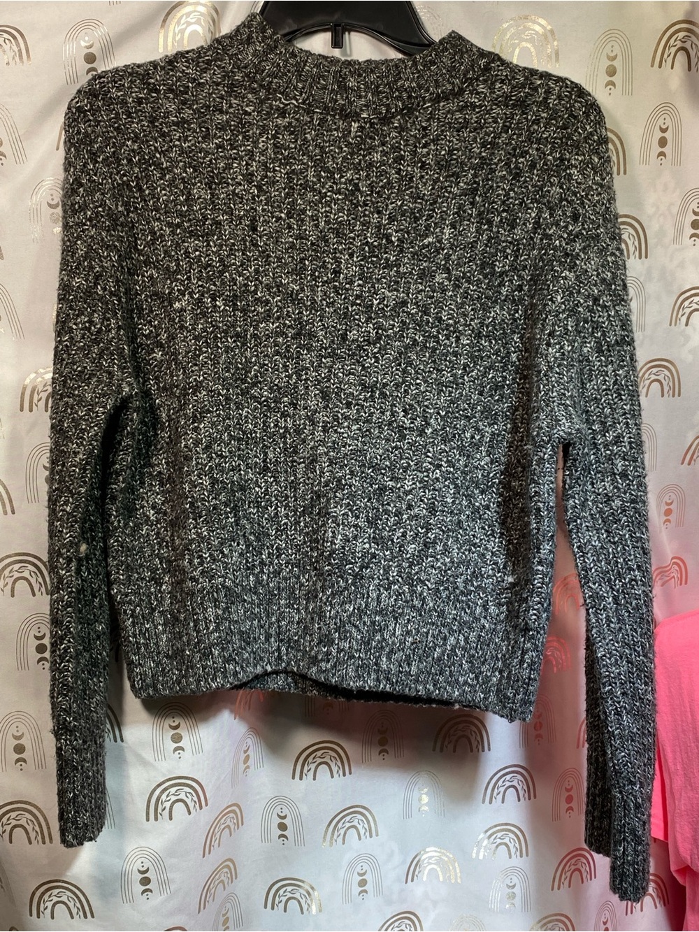 H&M Marled Gray Cowl-Neck Knit Sweater